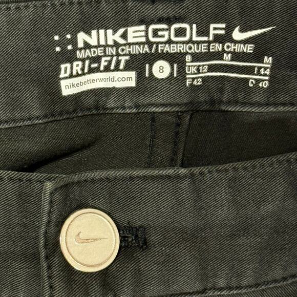 Nike Dri-Fit Golf Pants Women's 8 Black Denim with Stretch - Picture 3 of 8